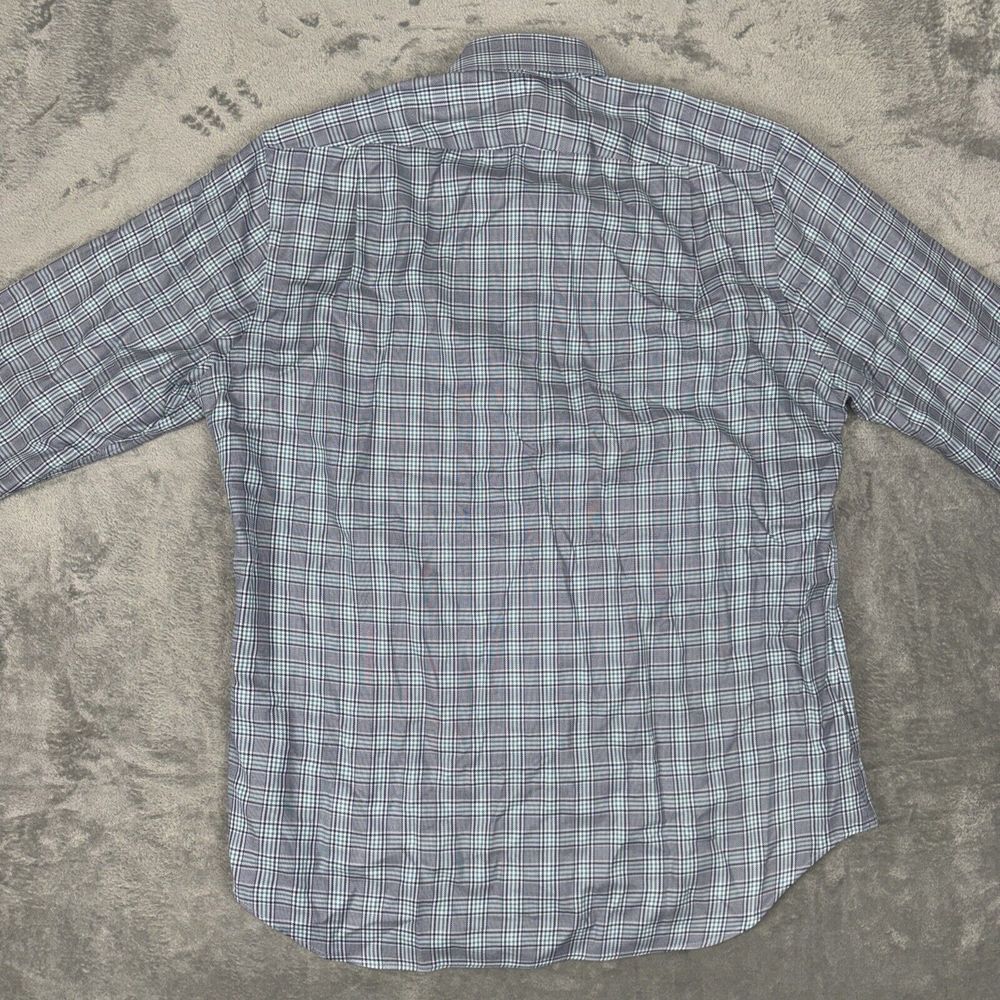 Peter Millar Long‎ Sleeve Button Shirt Mens Large Houndstooth Plaid - Picture 8 of 9